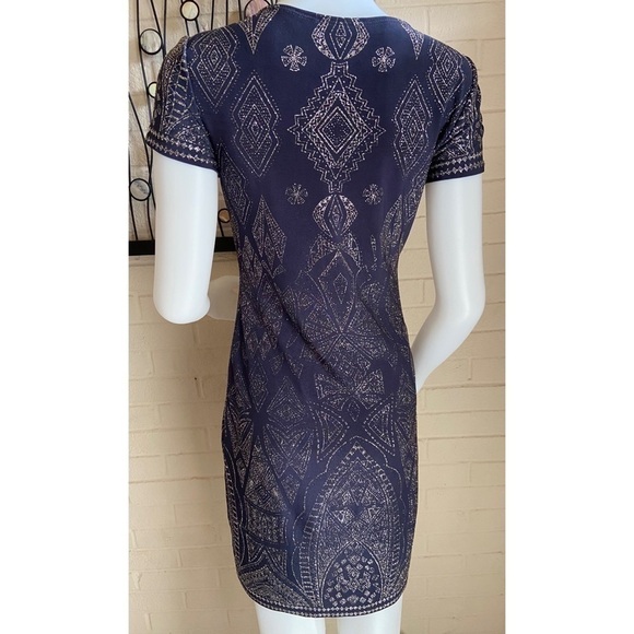 JUMP Junior Navy Glitter Print T Shirt Dress - Picture 4 of 6